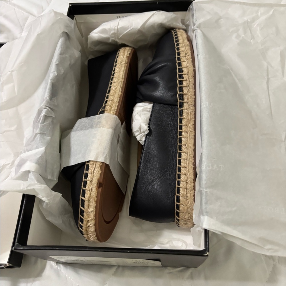 Talbots Navy blue Leather Espadrille Loafers